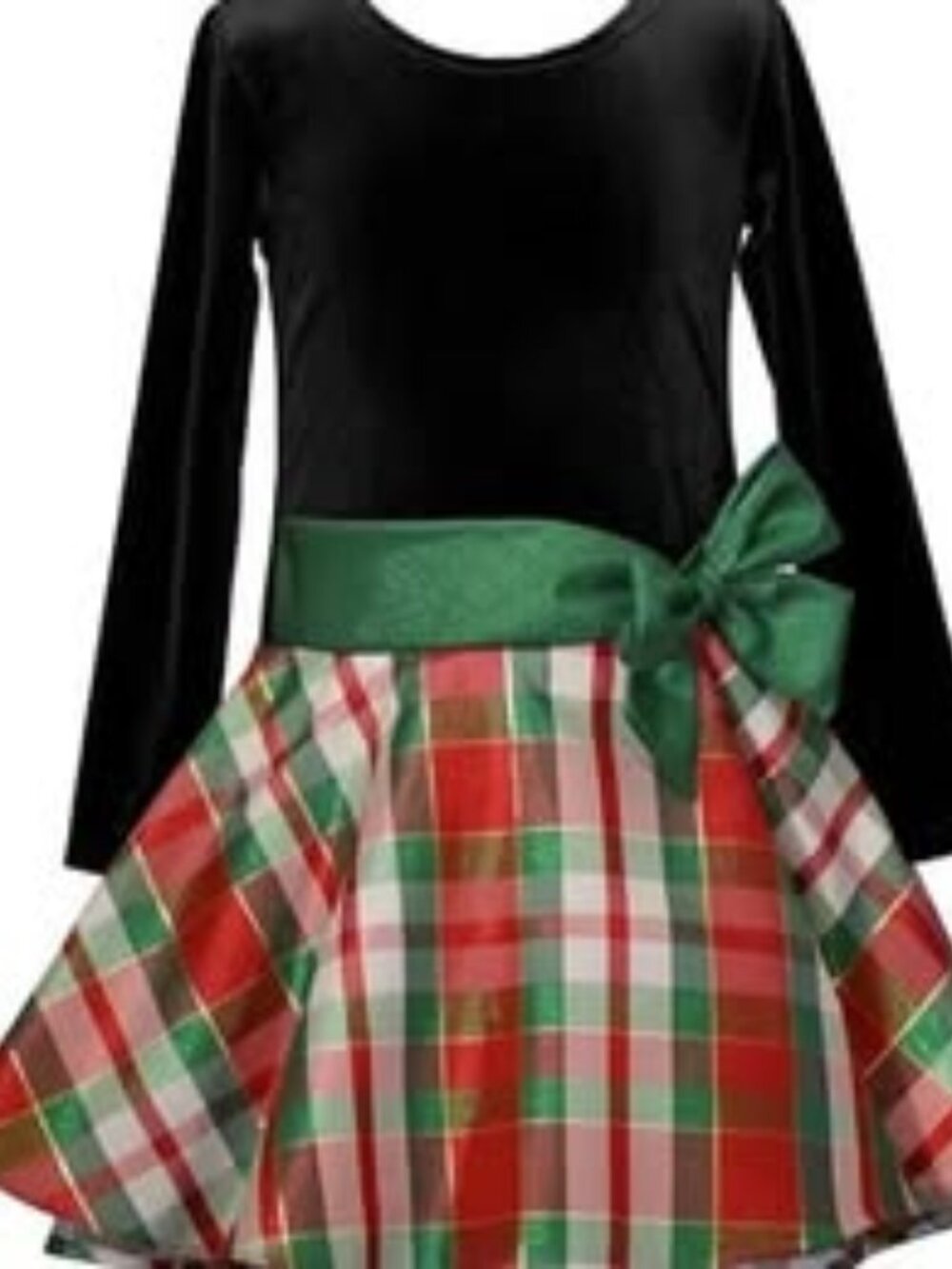 Girls Size 5 Bonnie Jean Drop-waist Plaid Christmas Holiday Dress